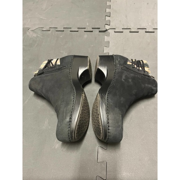 Dansko Tami Women's Black Nubuck Ankle Knit Booties US 8.5 Side Zip nursing boot - Picture 3 of 7